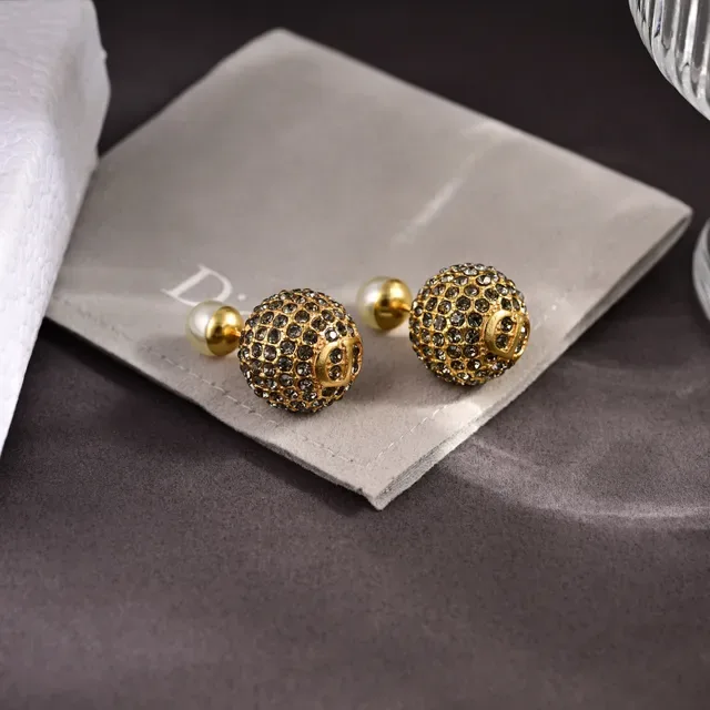 Dior Tribales Matte Gold-Tone Crystal and Pearl Double-Sided Earrings 6