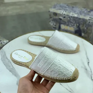 Dior Chinelo Espadrille Jacquard Branco