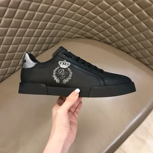 Dolce & Gabbana Portofino 黑色和银色生活方式运动鞋 3