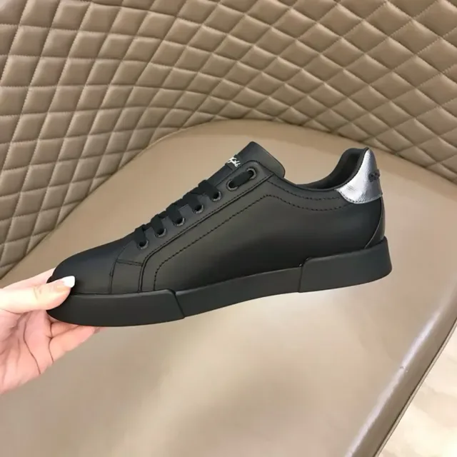 Dolce & Gabbana Portofino 黑色和银色生活方式运动鞋 4