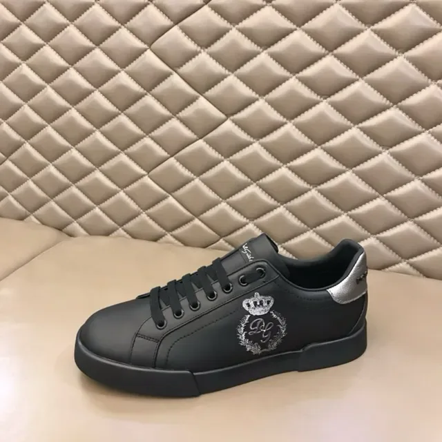 Dolce & Gabbana Portofino 黑色和银色生活方式运动鞋 5