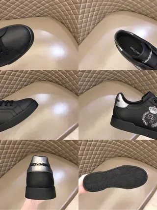 Dolce & Gabbana Portofino 黑色和银色生活方式运动鞋 6