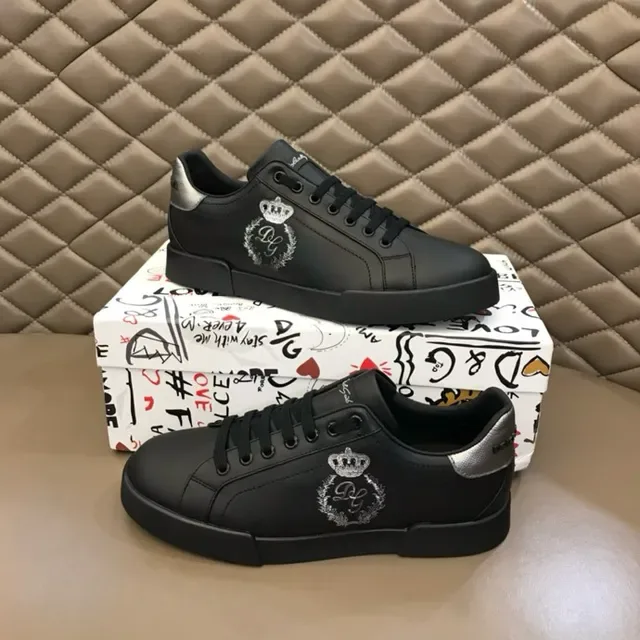 Dolce & Gabbana Portofino 黑色和银色生活方式运动鞋 7
