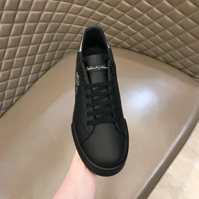 Dolce & Gabbana Portofino 黑色和银色生活方式运动鞋 8