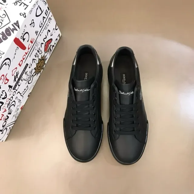 Dolce & Gabbana Portofino 黑色和银色生活方式运动鞋 9