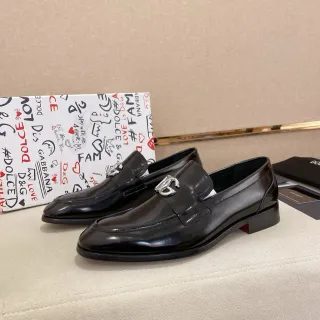 Dolce & Gabbana Portofino Mocassim Couro Preto Polido