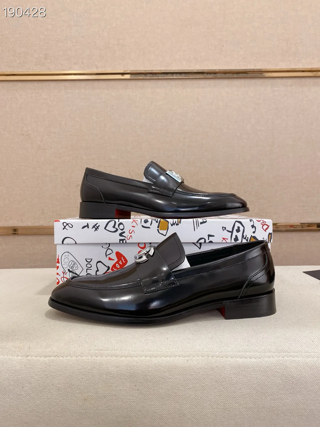 Dolce & Gabbana Portofino কালো পালিশড লেদার লোফার 4