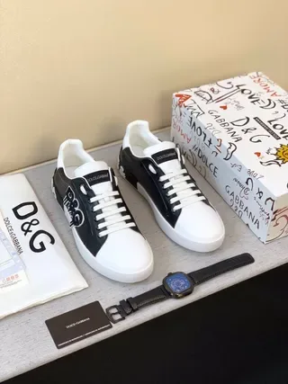 Dolce & Gabbana Portofino Baskets lifestyle noires et blanches low-top color-block 9
