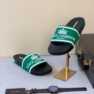 Dolce & Gabbana Portofino Slide mules noires et verts