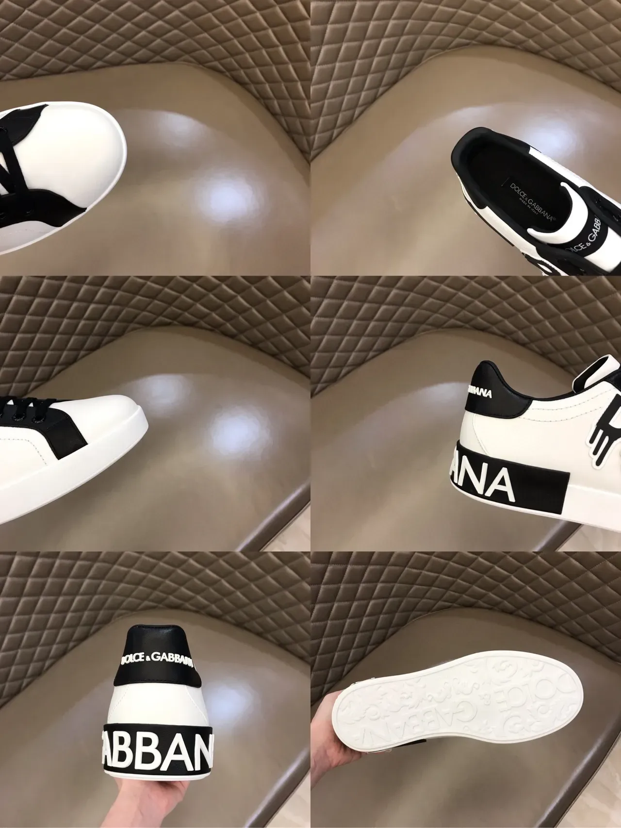 Dolce & Gabbana White Black Low-Top Graphic-Logo Lifestyle Sneakers 2