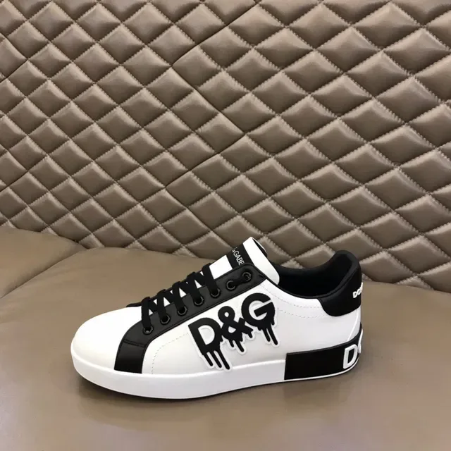 Dolce & Gabbana White Black Low-Top Graphic-Logo Lifestyle Sneakers 5