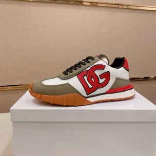 Dolce & Gabbana DG Logo White Olive Red Orange Lifestyle Sneaker