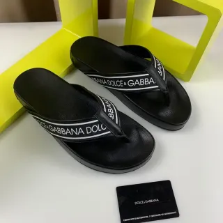 Dolce & Gabbana Logo-Band منصة أحذية منزلية أسود أبيض شرائط كعب