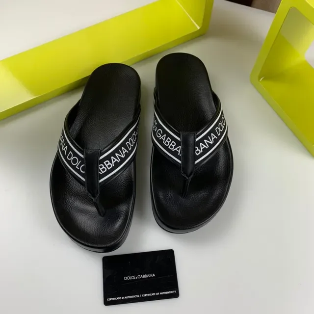 Dolce & Gabbana Logo-Band منصة أحذية منزلية أسود أبيض شرائط كعب 2