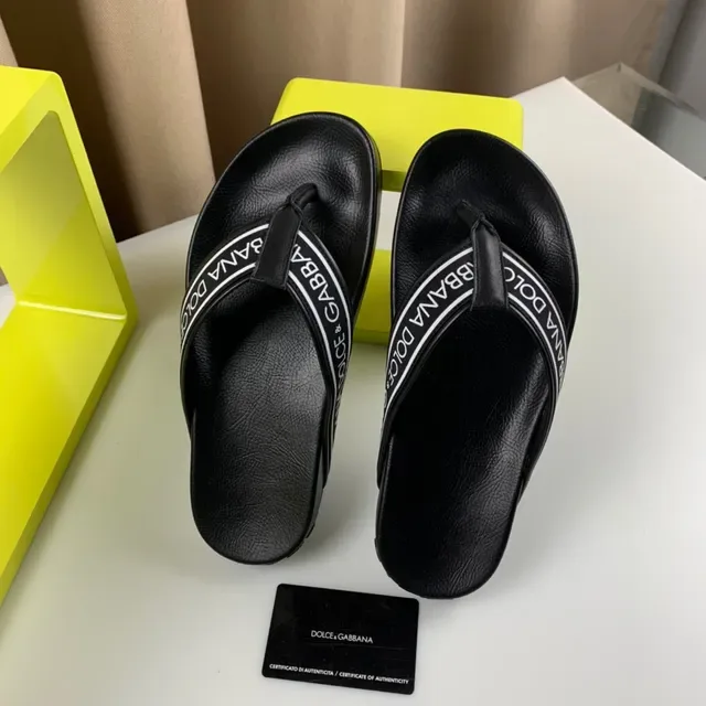 Dolce & Gabbana Logo-Band منصة أحذية منزلية أسود أبيض شرائط كعب 6