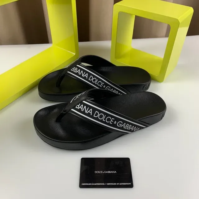 Dolce & Gabbana Logo-Band منصة أحذية منزلية أسود أبيض شرائط كعب 9