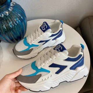 Dolce & Gabbana NS1 Blanc Bleu Semelle Plateforme Maille Et Panneau Synthétique Baskets Chunky