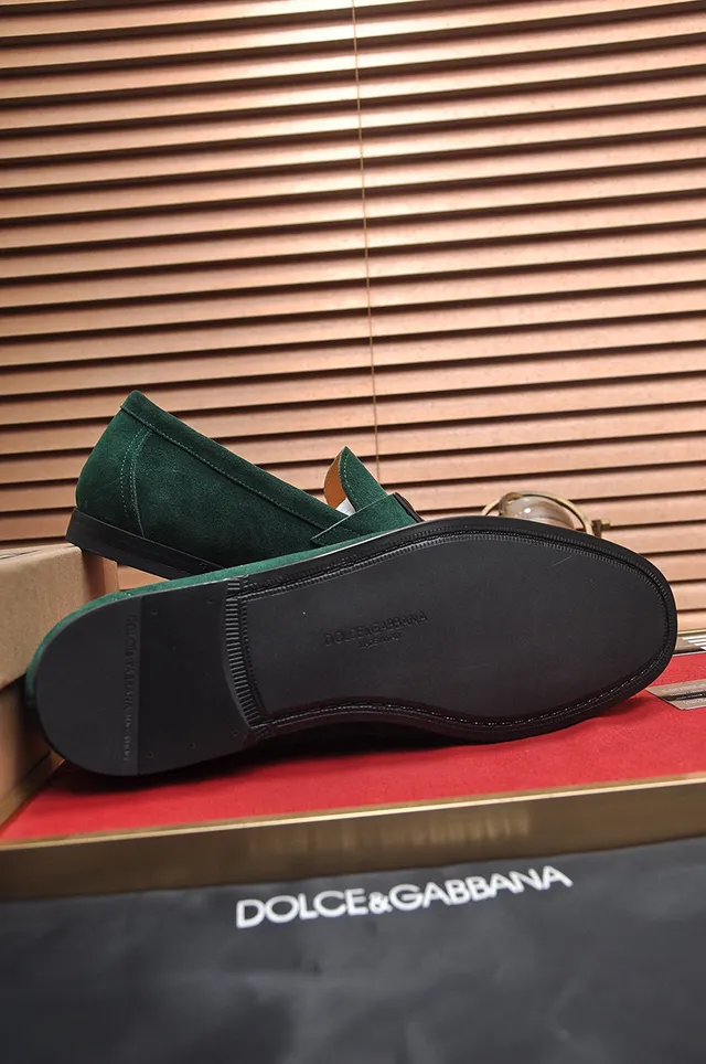Dolce & Gabbana Portofino Mocassins de Camurça Verde 3