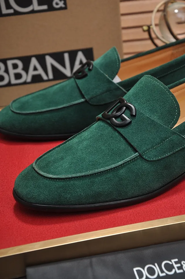Dolce & Gabbana Portofino Mocassins de Camurça Verde 4