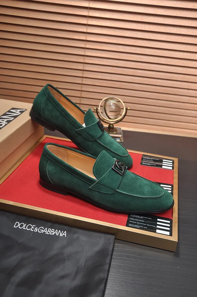 Dolce & Gabbana Portofino Mocassins de Camurça Verde 5