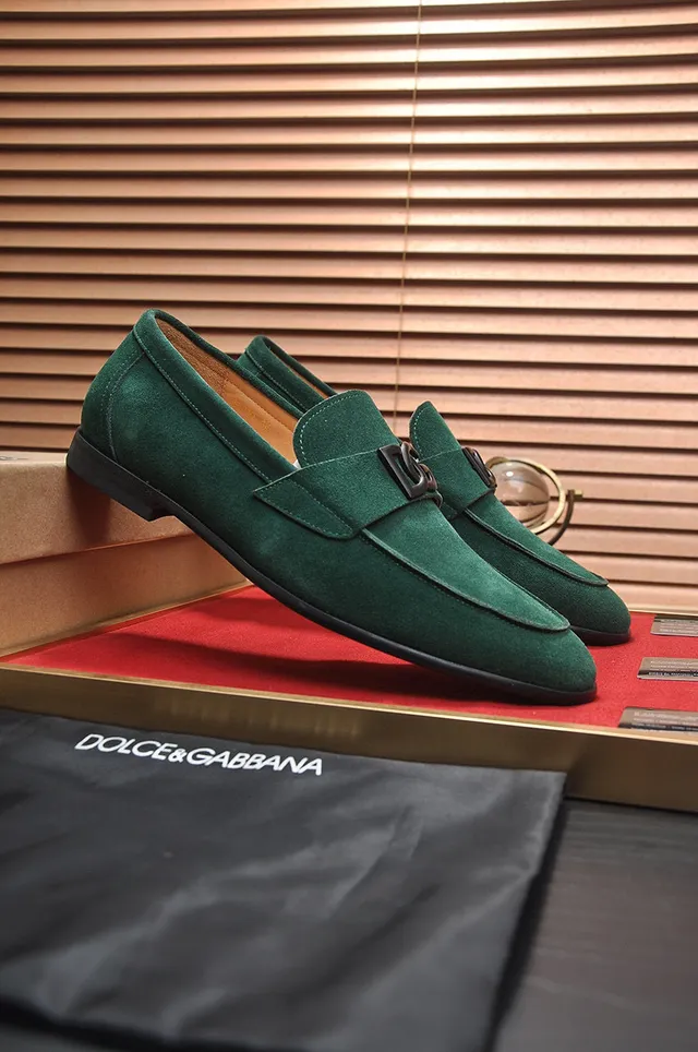 Dolce & Gabbana Portofino Mocassins de Camurça Verde 9