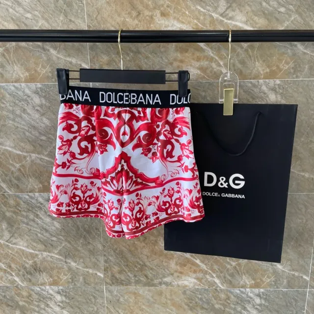 Dolce & Gabbana Top de banho sem tiras com estampado barroco vermelho e branco 2