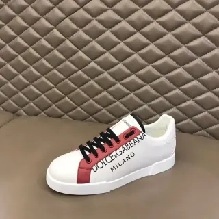Dolce & Gabbana Sneakers Lifestyle Blanc et Rouge Panel Logo
