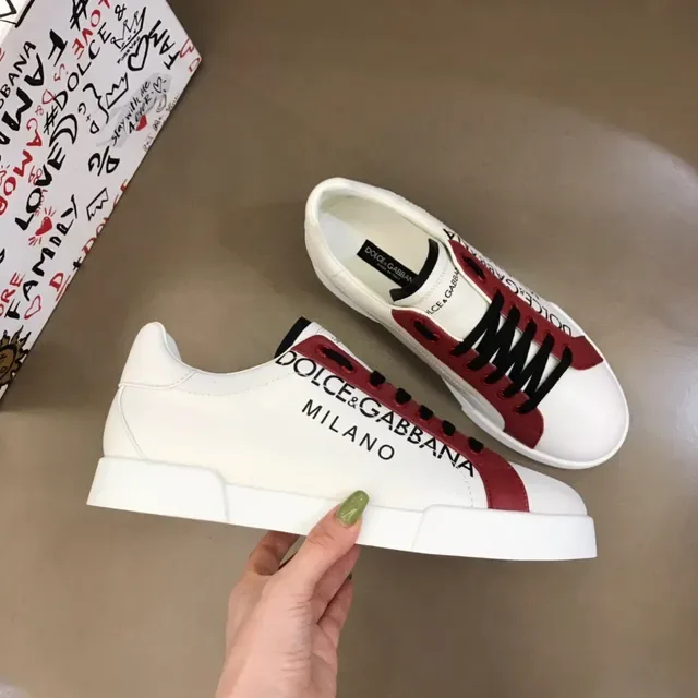Dolce & Gabbana সাদা এবং লাল লোগো প্যানেল লাইফস্টাইল স্নিকার্স 6