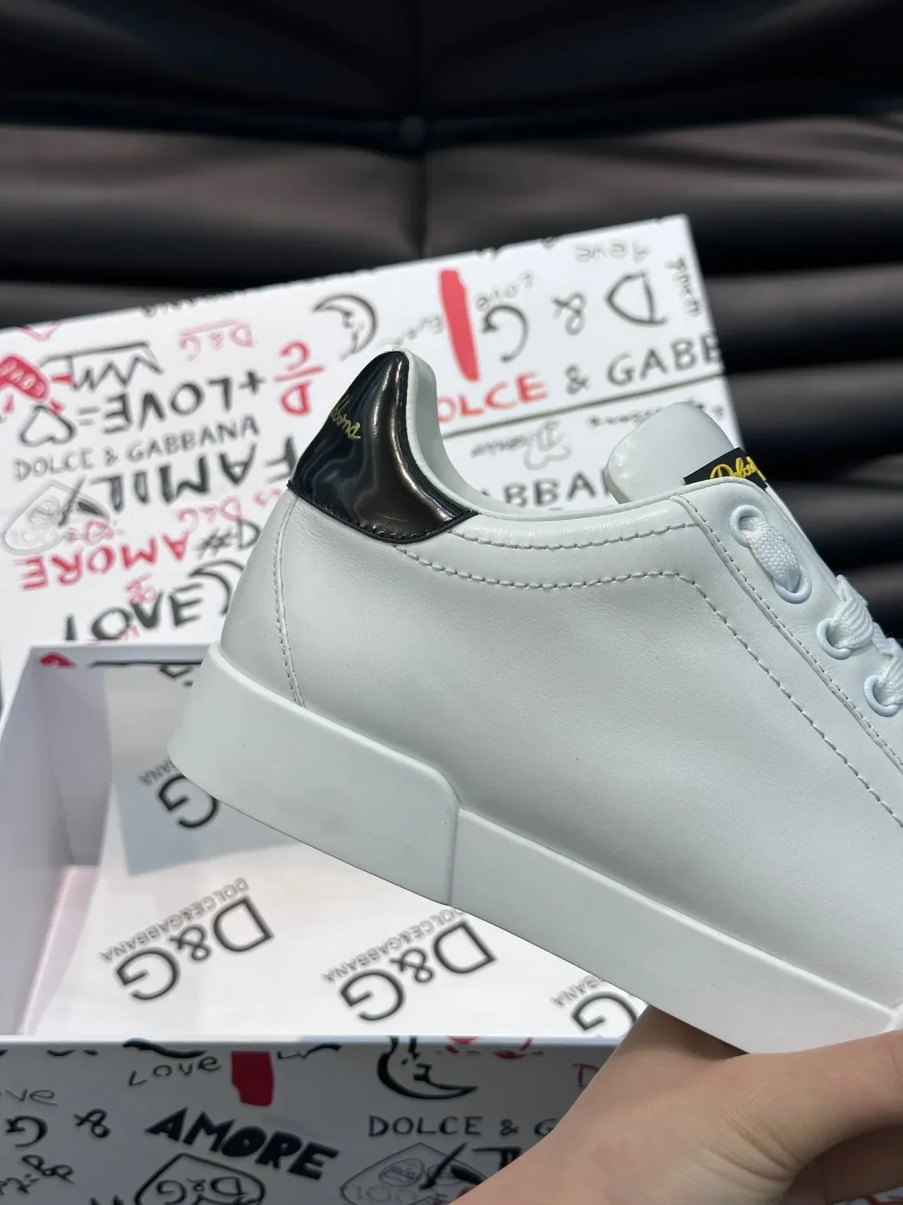 Dolce & Gabbana Tênis Lifestyle de Couro Branco Low-Top 4