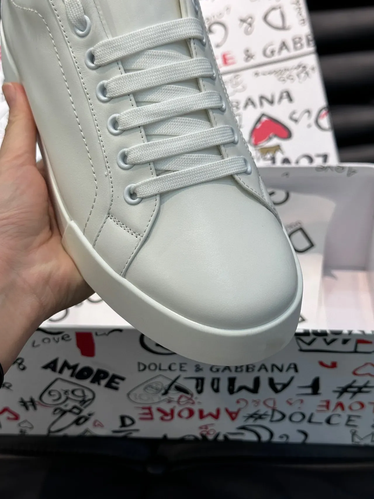 Dolce & Gabbana Tênis Lifestyle de Couro Branco Low-Top 5
