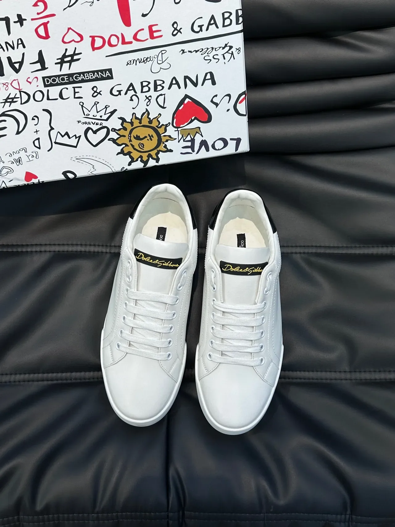 Dolce & Gabbana Tênis Lifestyle de Couro Branco Low-Top 9