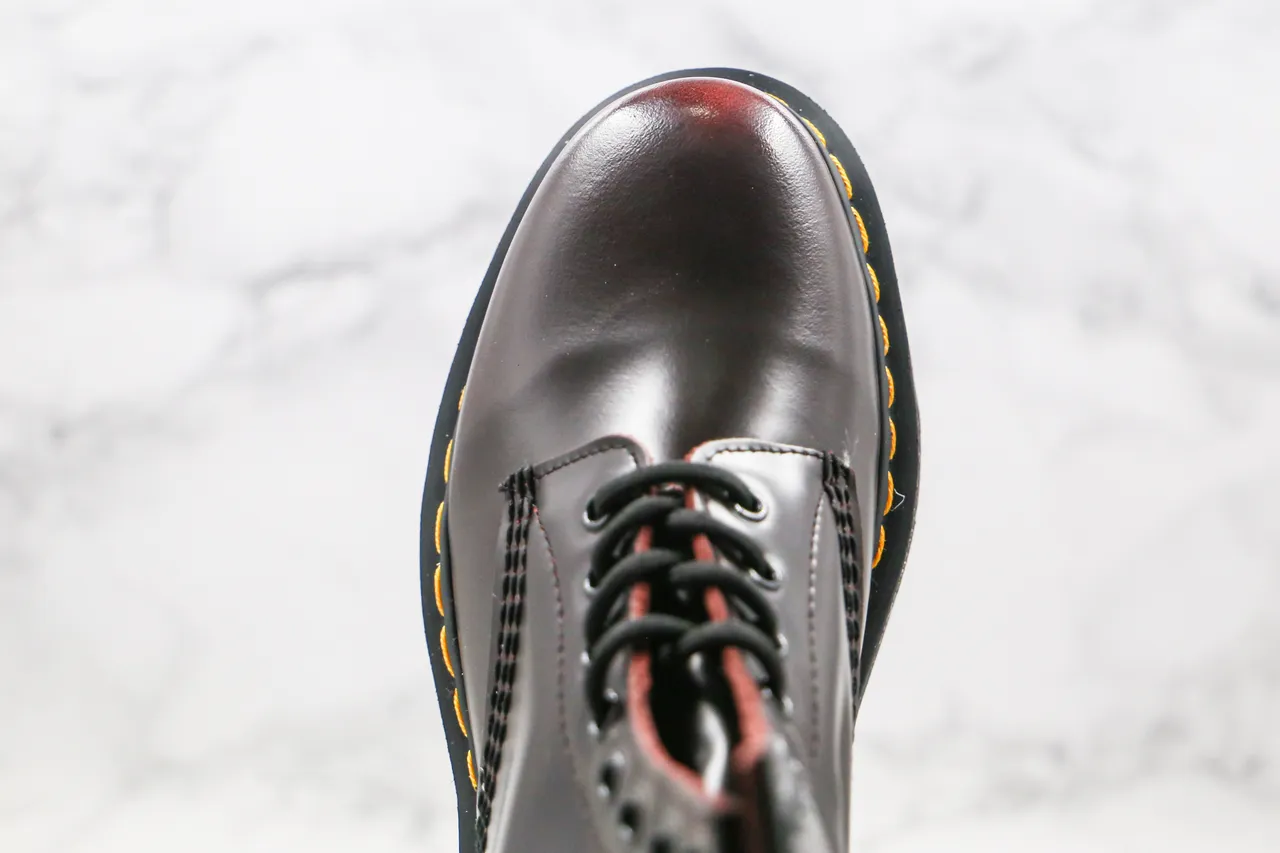 Dr. Martens 1460 Botín Martin Cuero Pulido Marrón Cereza 4