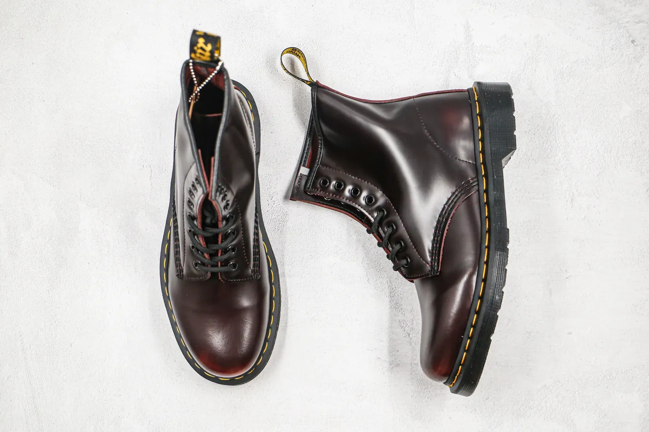 Dr. Martens 1460 Botín Martin Cuero Pulido Marrón Cereza 7