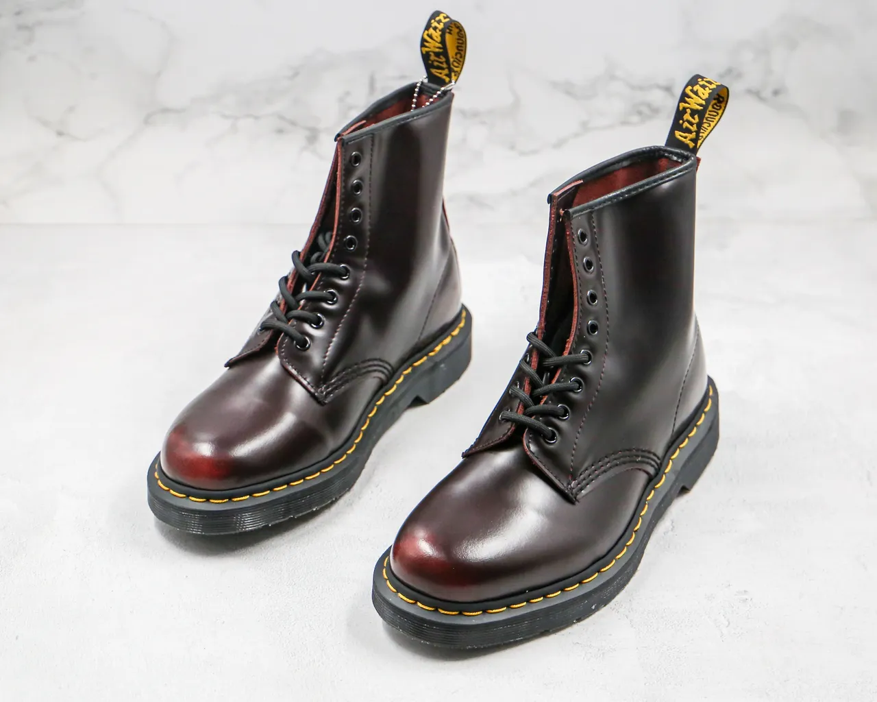 Dr. Martens 1460 Botín Martin Cuero Pulido Marrón Cereza 8
