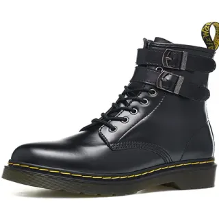 Dr. Martens 1460 Harness काला चमड़े का मार्टिन जूते