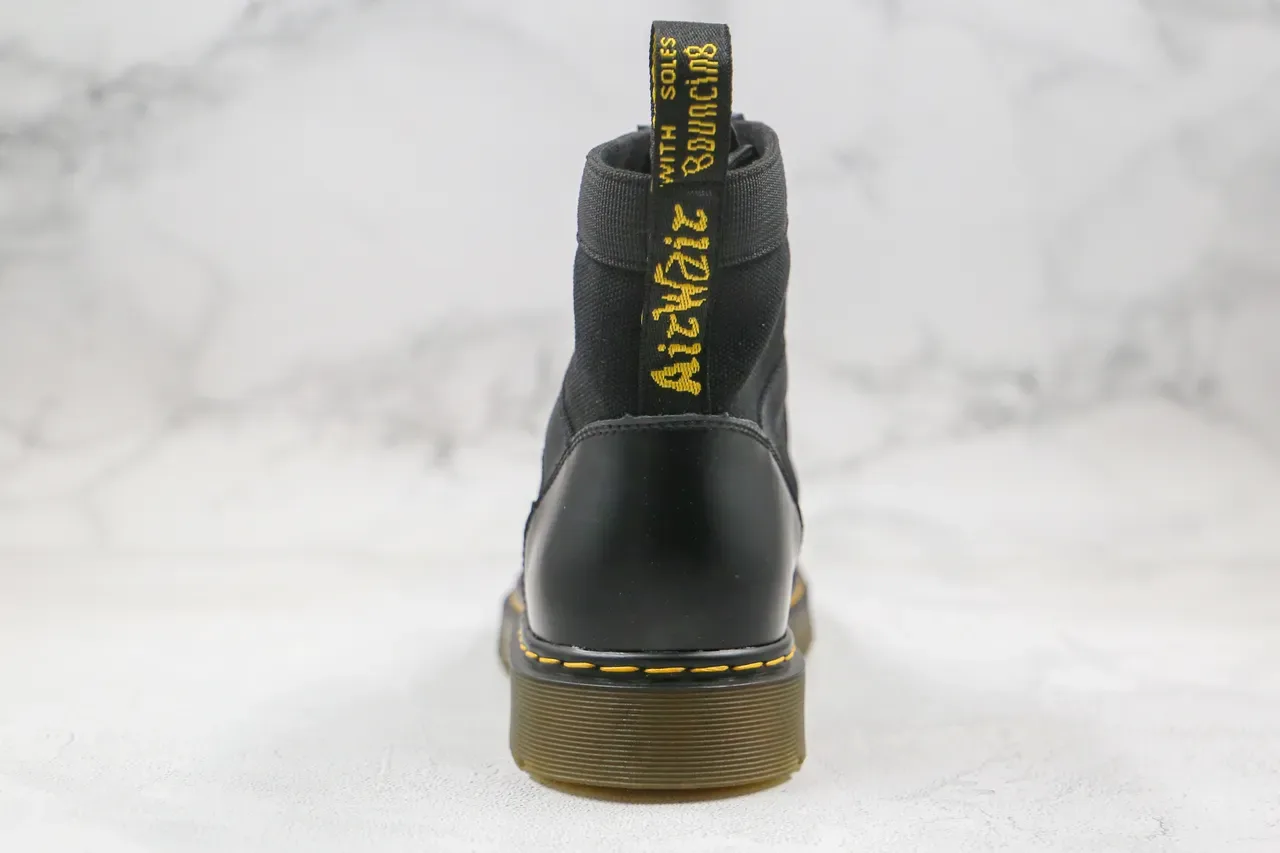 Dr. Martens কালো মিশ্রিত উপাদান লেস-আপ অ্যাঙ্কেল বুট 3