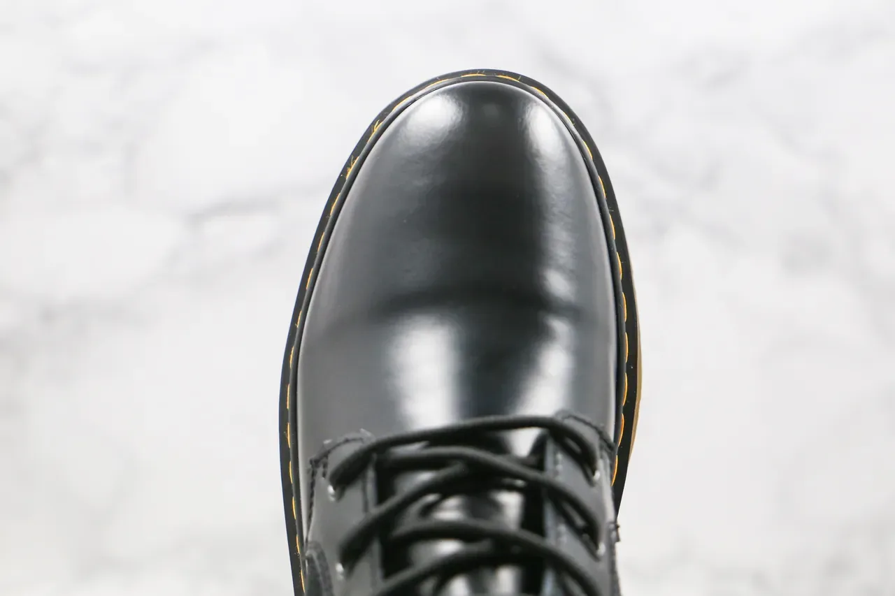 Dr. Martens কালো মিশ্রিত উপাদান লেস-আপ অ্যাঙ্কেল বুট 5