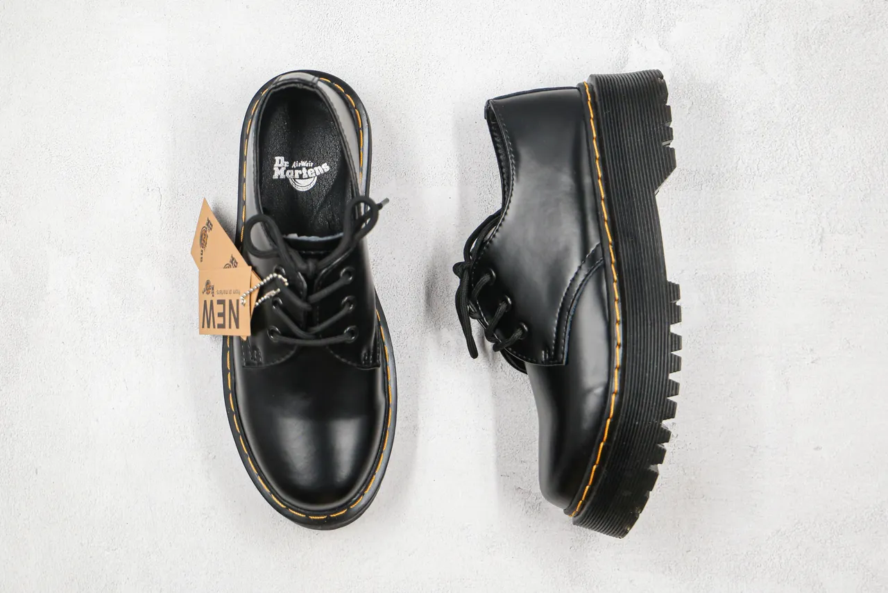 Dr. Martens Jadon Plataforma Zapatos Oxford de Cuero Negro 7