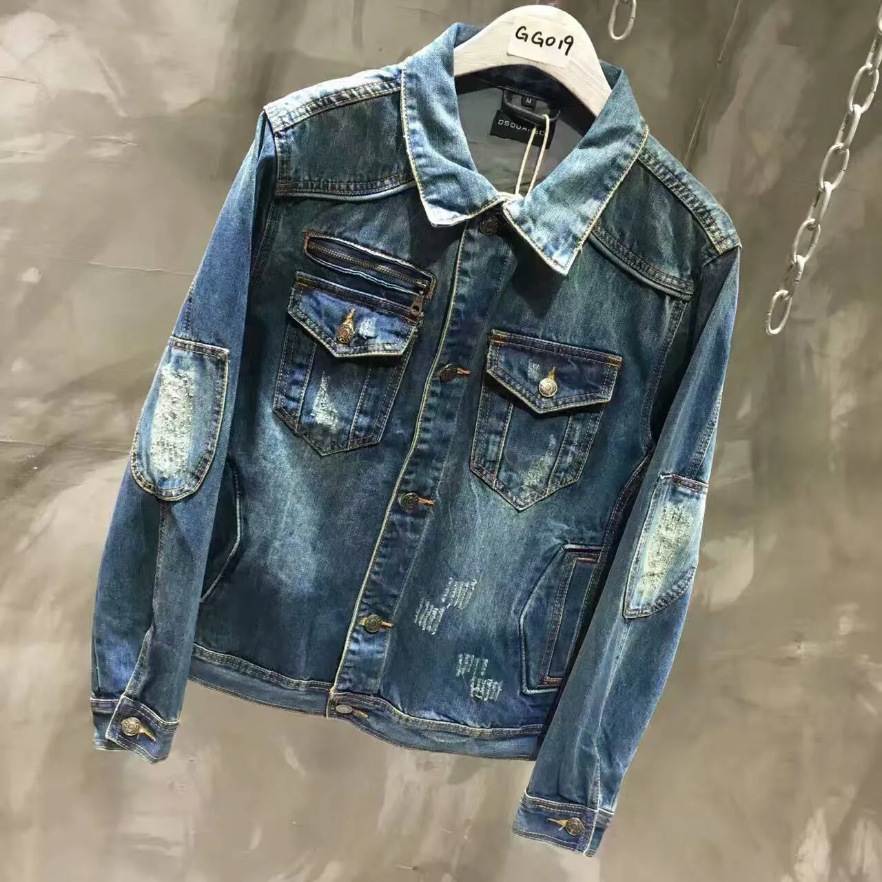 DSQUARED2 破损肘部补丁牛仔夹克 9