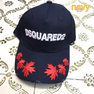 Dsquared2 ICON নেভি রেড স্ট্রাকচার্ড ছয় প্যানেল এমব্রয়ডার্ড লোগো বেসবল ক্যাপ