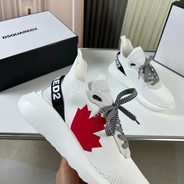 Dsquared2 ICON White Red Maple Leaf Lifestyle Sneakers 3