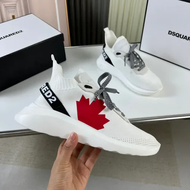 Dsquared2 ICON White Red Maple Leaf Lifestyle Sneakers 4