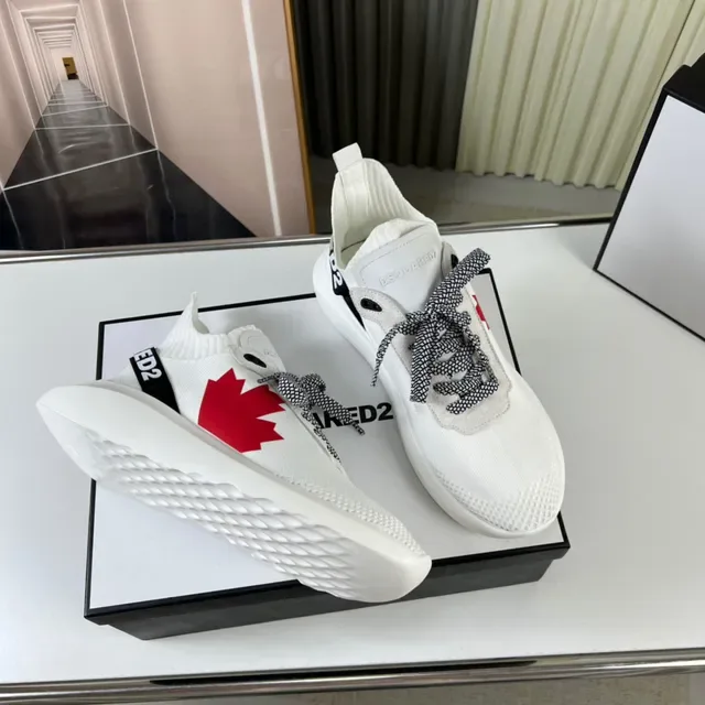 Dsquared2 ICON White Red Maple Leaf Lifestyle Sneakers 5