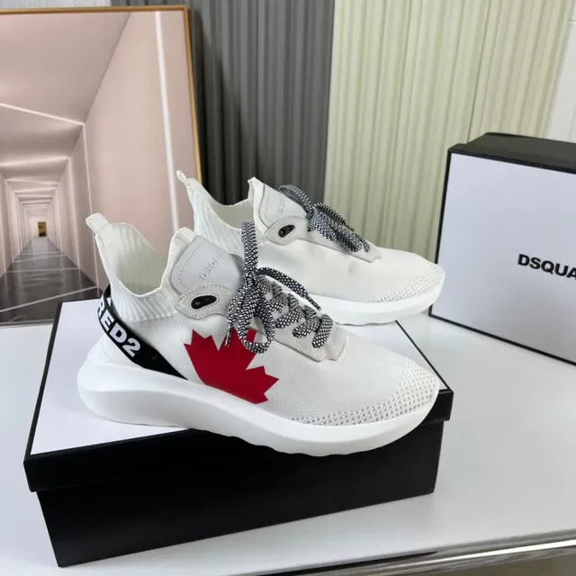 Dsquared2 ICON White Red Maple Leaf Lifestyle Sneakers 6