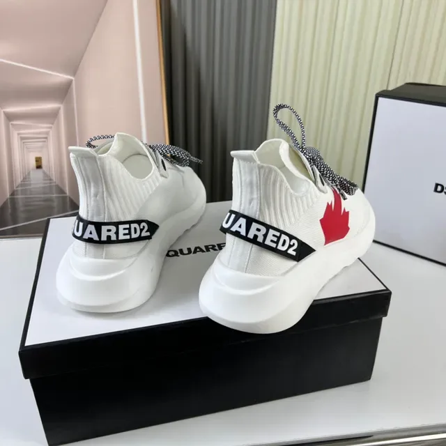 Dsquared2 ICON White Red Maple Leaf Lifestyle Sneakers 7