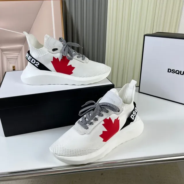 Dsquared2 ICON White Red Maple Leaf Lifestyle Sneakers 8