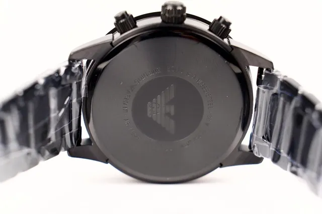 Emporio Armani Relógio Cronógrafo Preto Tachímetro Mecânico 7