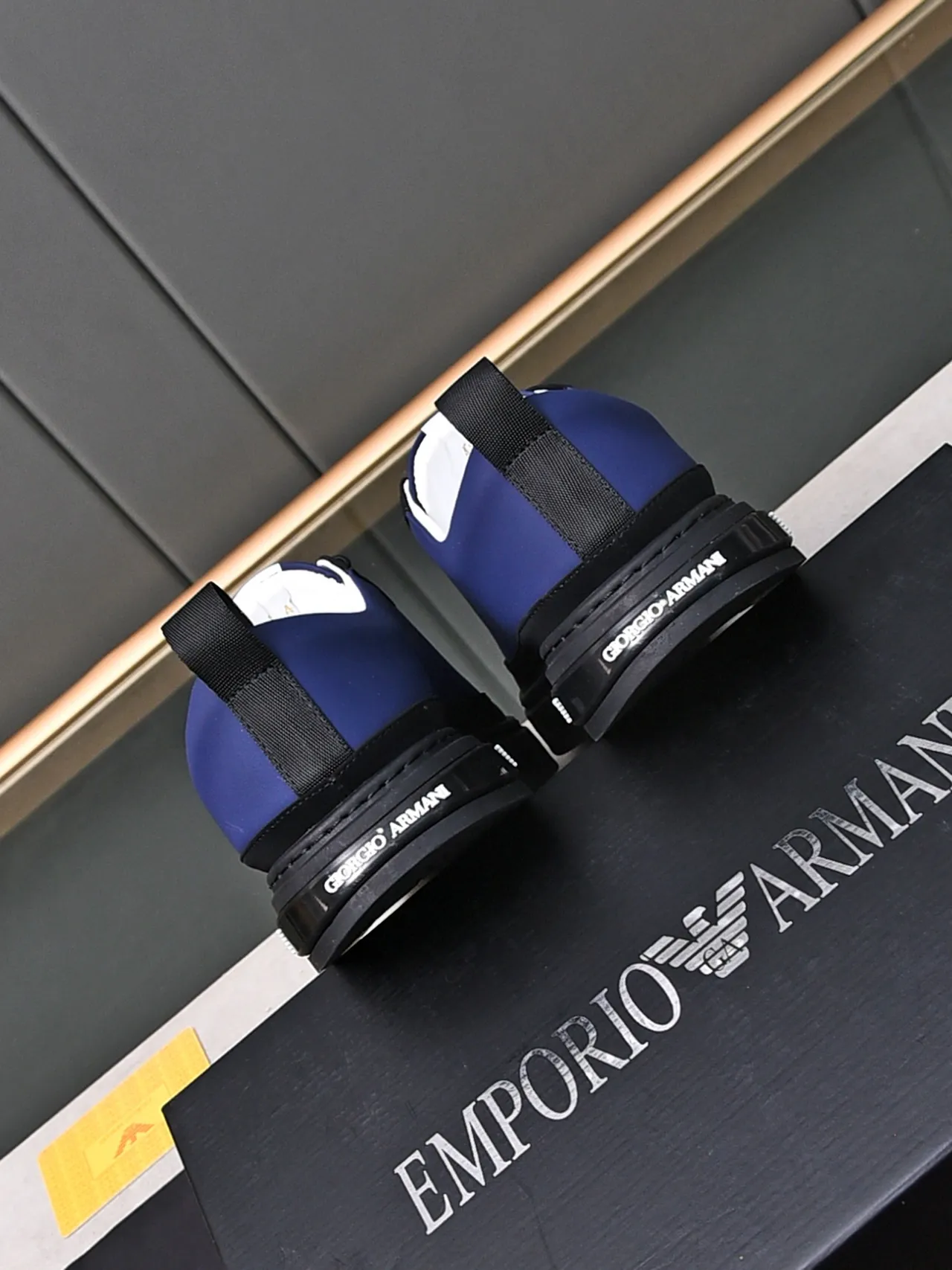 Emporio Armani Eagle Logo Navy and Black Lifestyle Sneakers 3