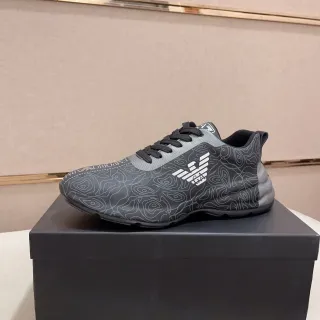 Emporio Armani Estampado Topográfico Logo Águila Zapatillas Lifestyle Negras