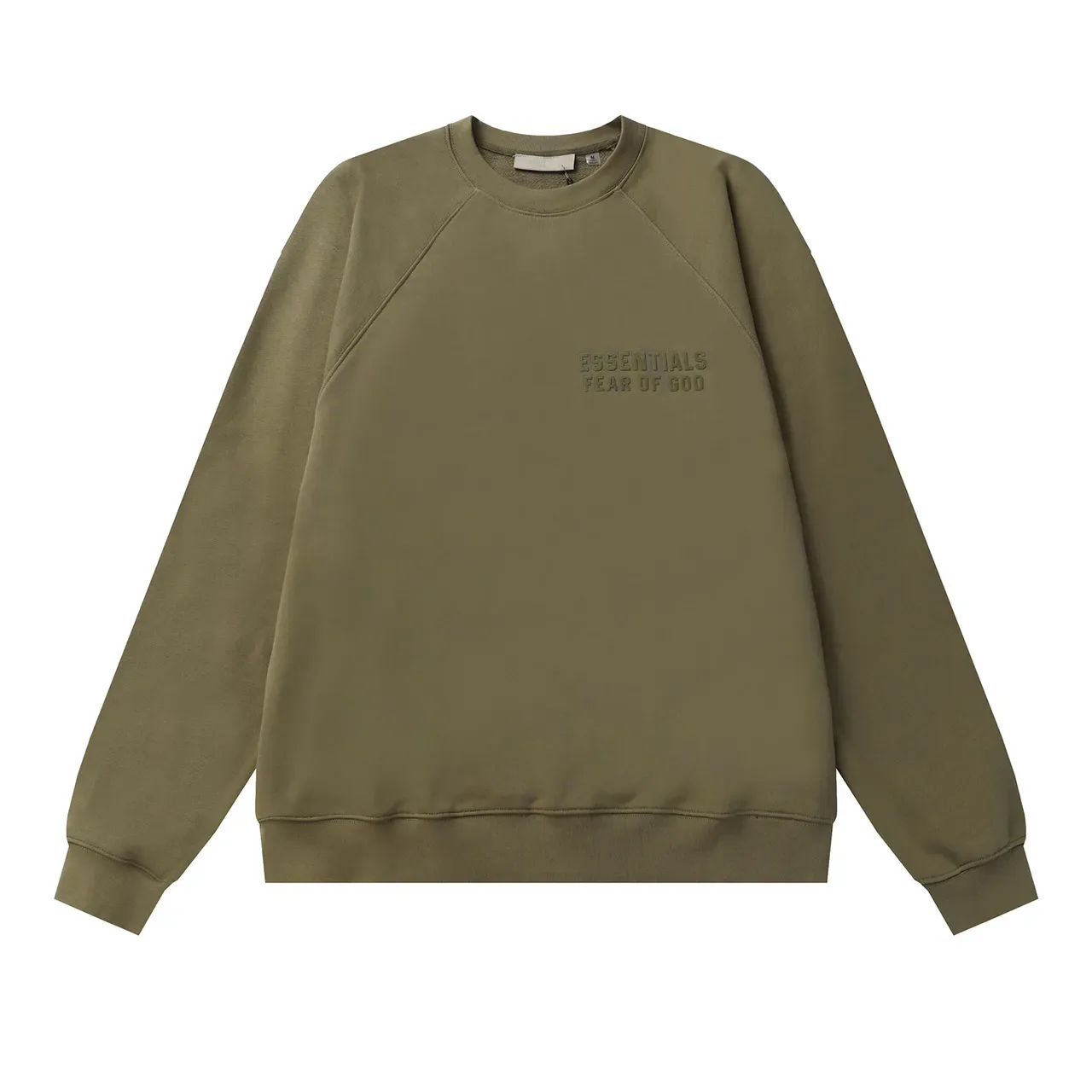 Fear of God Essentials Black Raglan Sleeves Embroidered Chest Logo Sweater 12